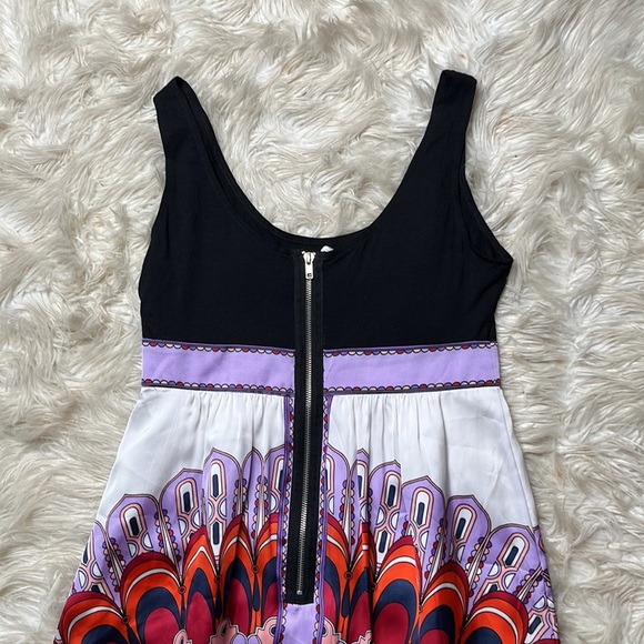 London Style High Waisted print dress Size 8 - Picture 5 of 8